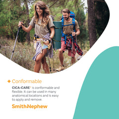 Smith & Nephew funda con papel protector siendo retirada para mostrar uso sencillo