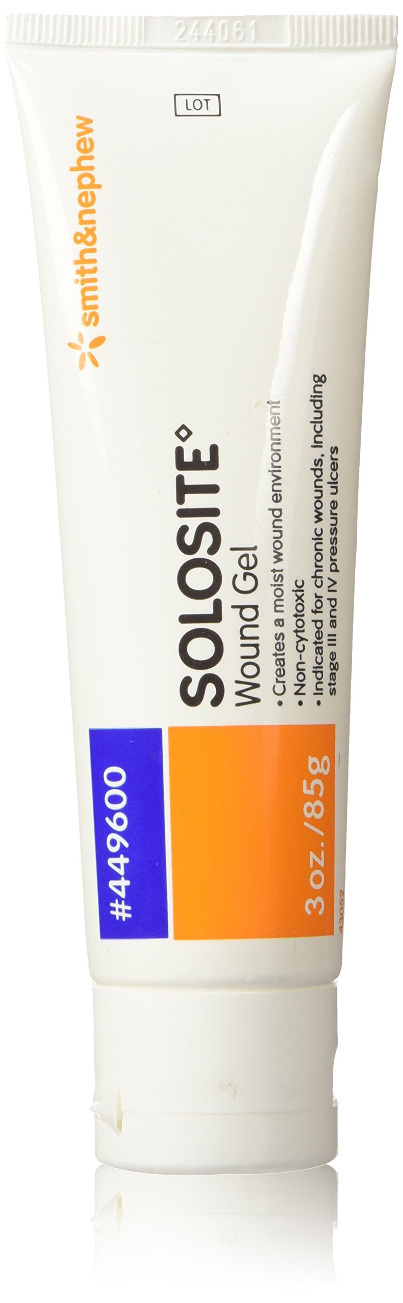 Smith & Nephew SoloSite gel tubo 3 oz mostrando etiquetado y tamaño práctico