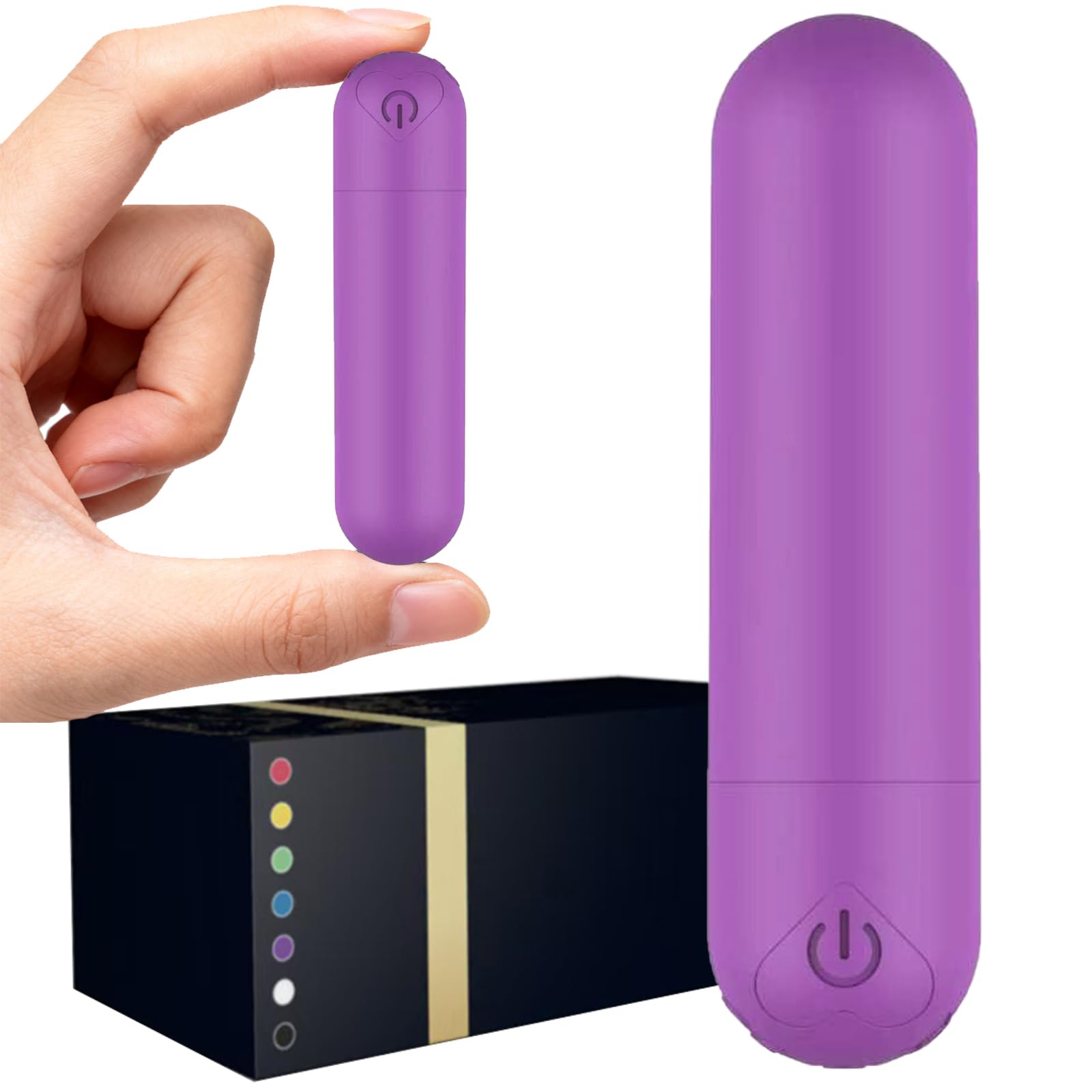 Smmgqeee vista frontal del masajeador morado, portátil y ergonómico