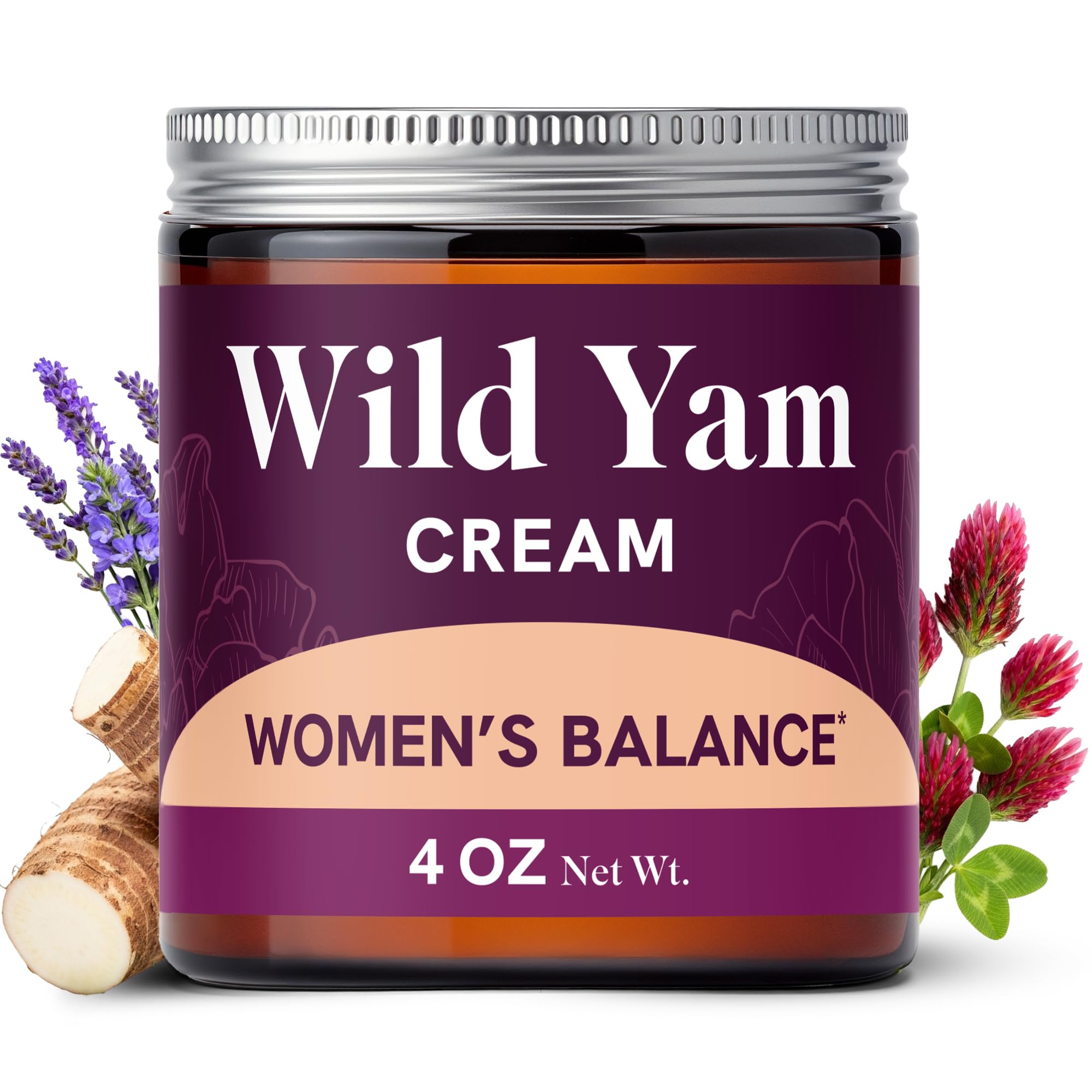 SMNutrition crema wild yam frontal mostrando el envase y beneficio de soporte herbal