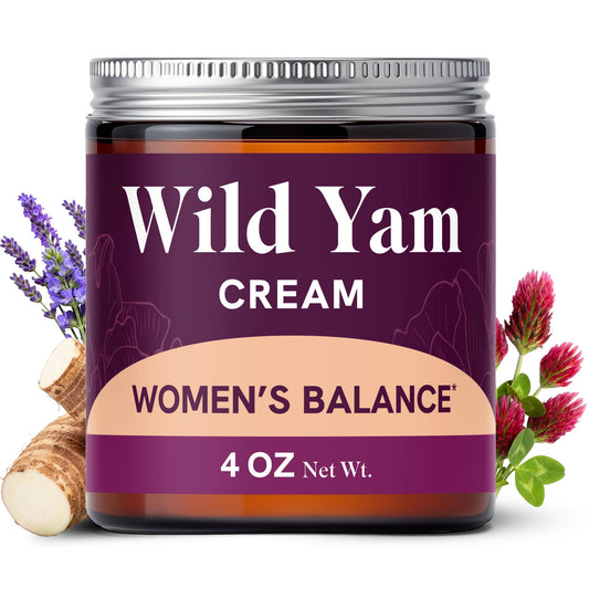 SMNutrition crema wild yam frontal mostrando el envase y beneficio de soporte herbal