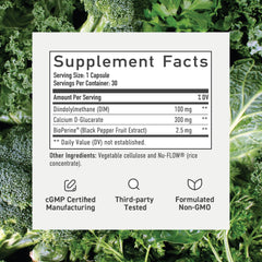 SMNutrition ingredientes activos DIM y Calcium D-Glucarate en foco