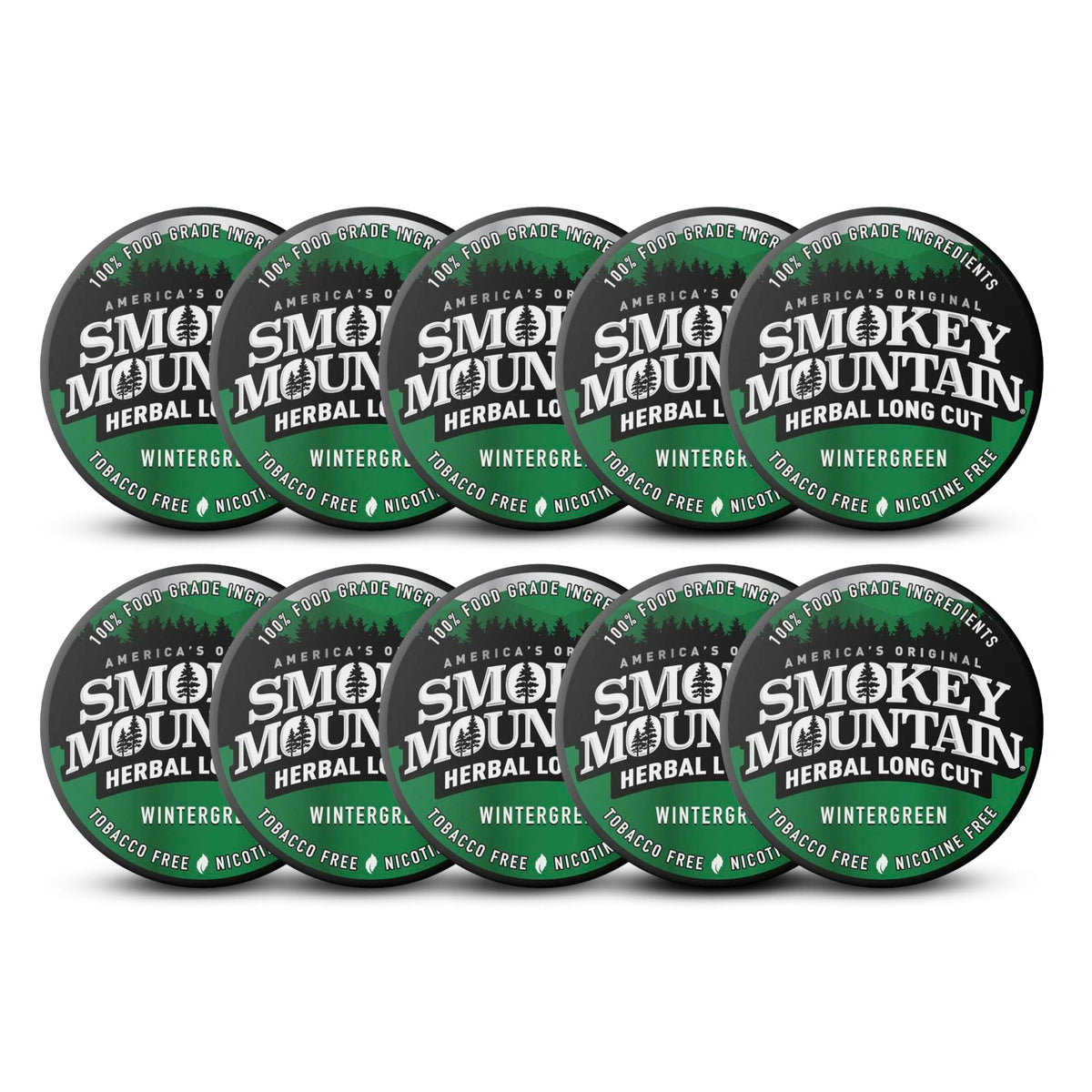SMOKEY MOUNTAIN lata frontal wintergreen mostrando diseño y frescura