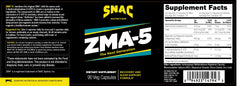 SNAC ZMA-5 cápsulas en primer plano, fácil ingestión y dosificación