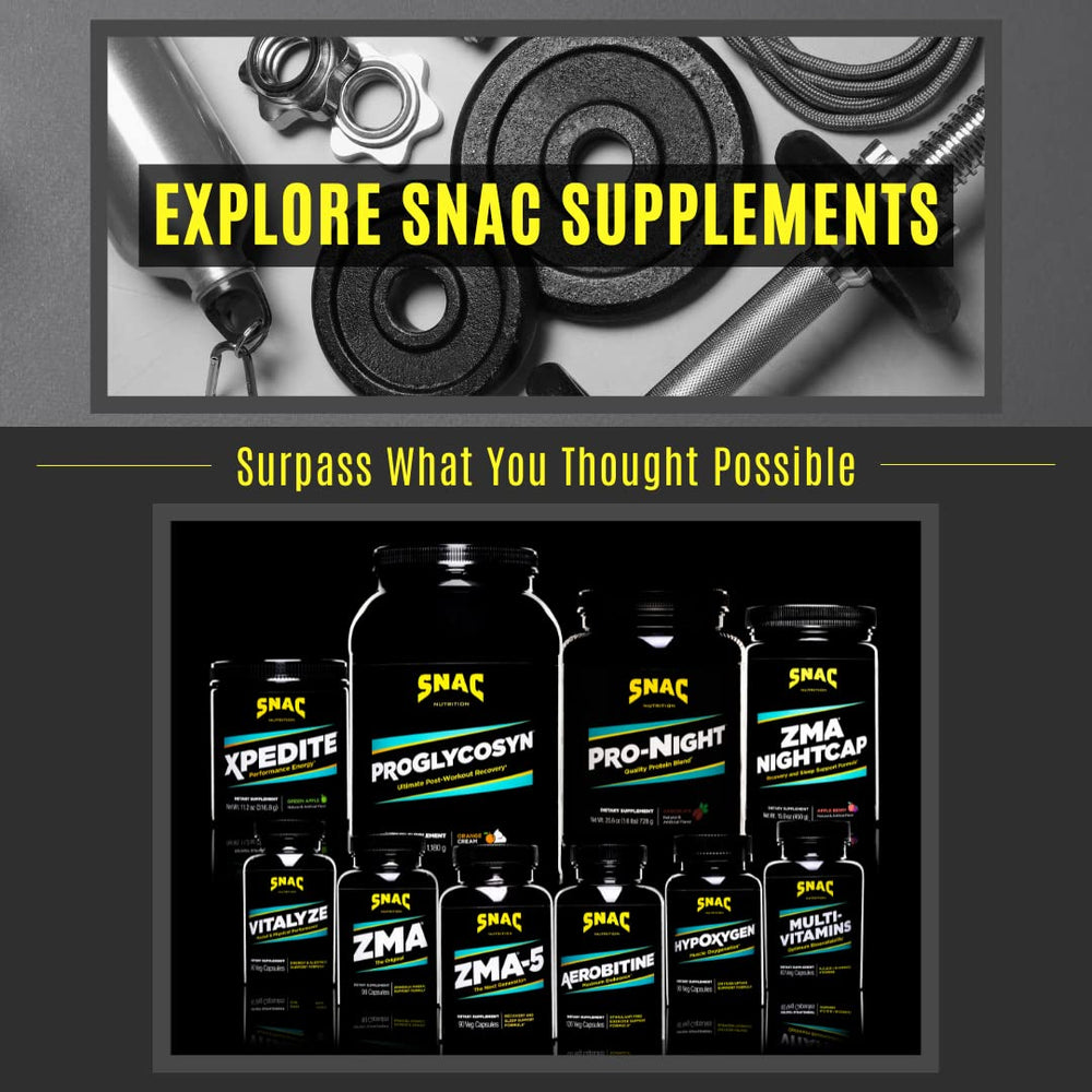SNAC ZMA-5 frasco junto a equipo de gimnasio, apoyo a rutina activa