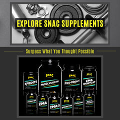 SNAC ZMA-5 frasco junto a equipo de gimnasio, apoyo a rutina activa
