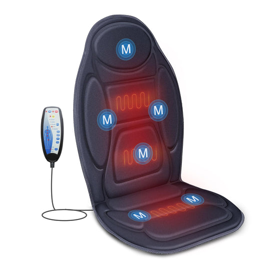 Snailax cojín masajeador frontal mostrando diseño y sujeción, mejora comodidad