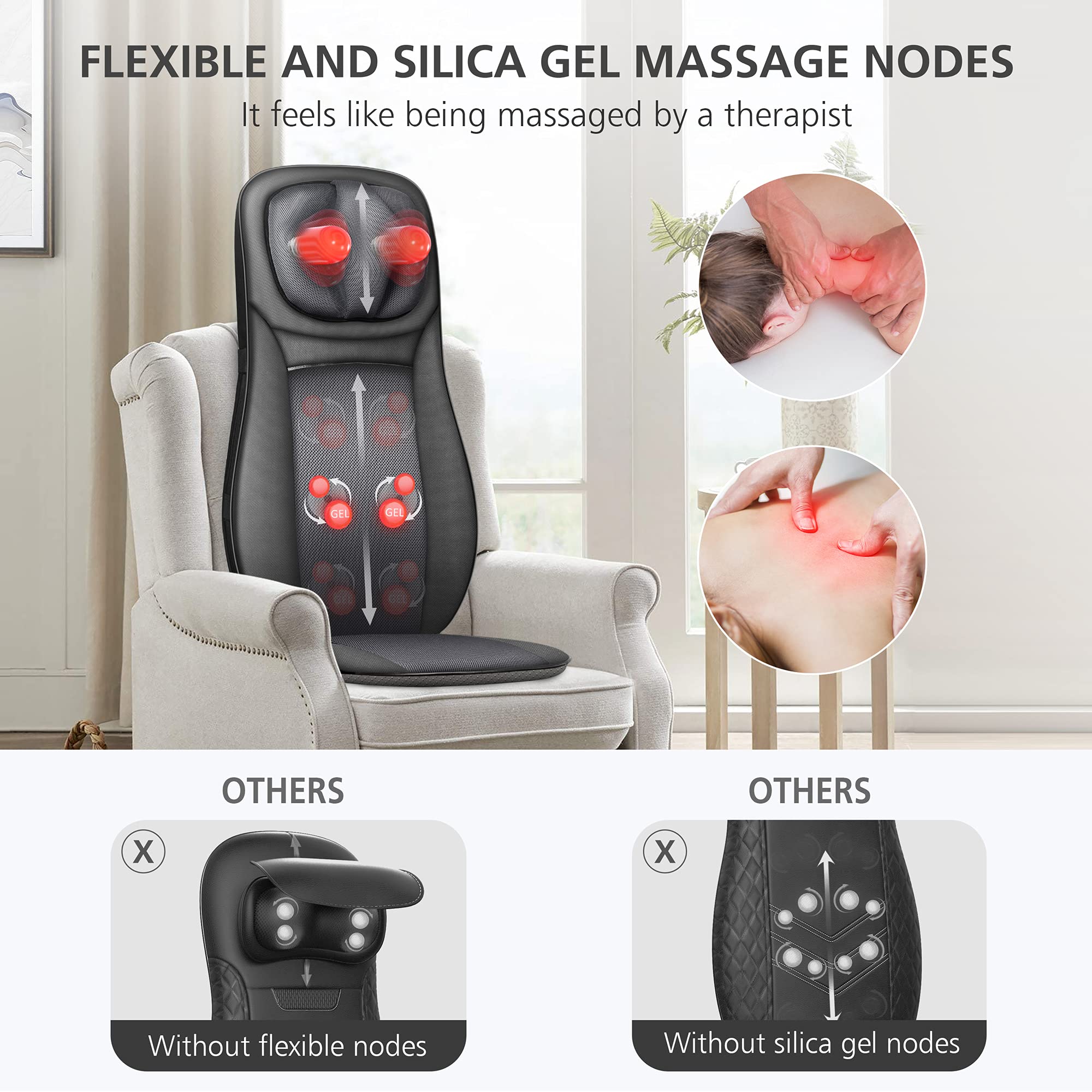 Snailax close-up de los nodos shiatsu que ofrecen masaje profundo