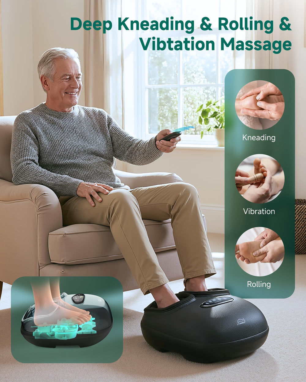 Snailax primer plano de nodos shiatsu para masaje profundo