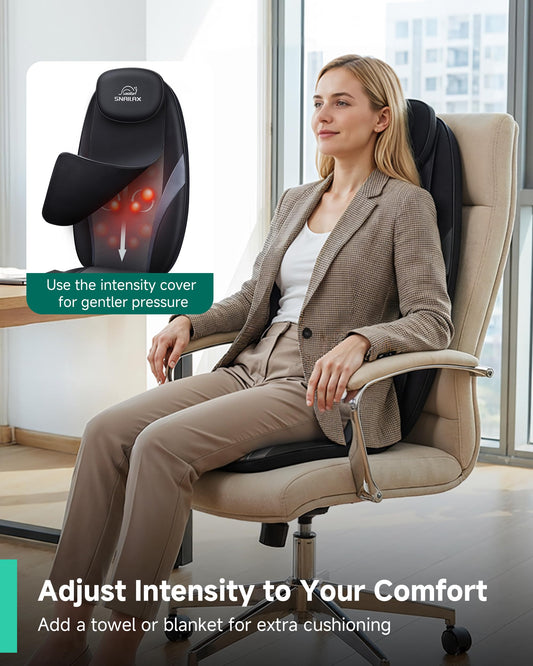 Snailax primer plano de los rodillos shiatsu demostrando amasamiento profundo