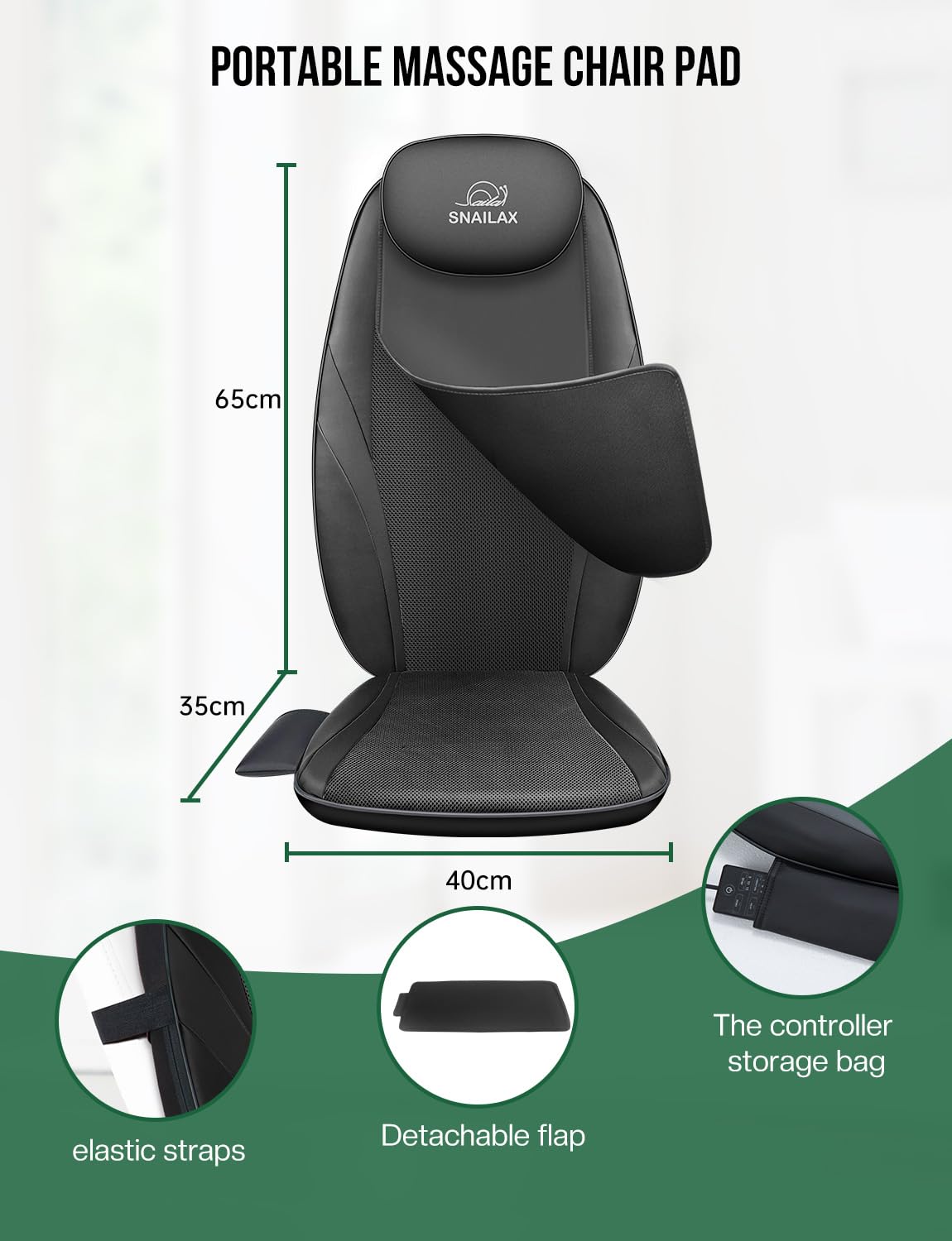 Snailax comparación de tamaño en una silla para ver proporciones reales