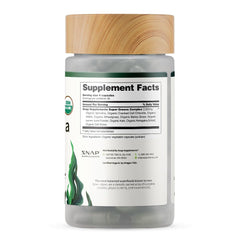 Snap Supplements presentadas con frutas y verduras que complementan la suplementación