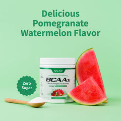 Cuchara medidora con polvo Snap Supplements BCAA, dosificación precisa y práctica