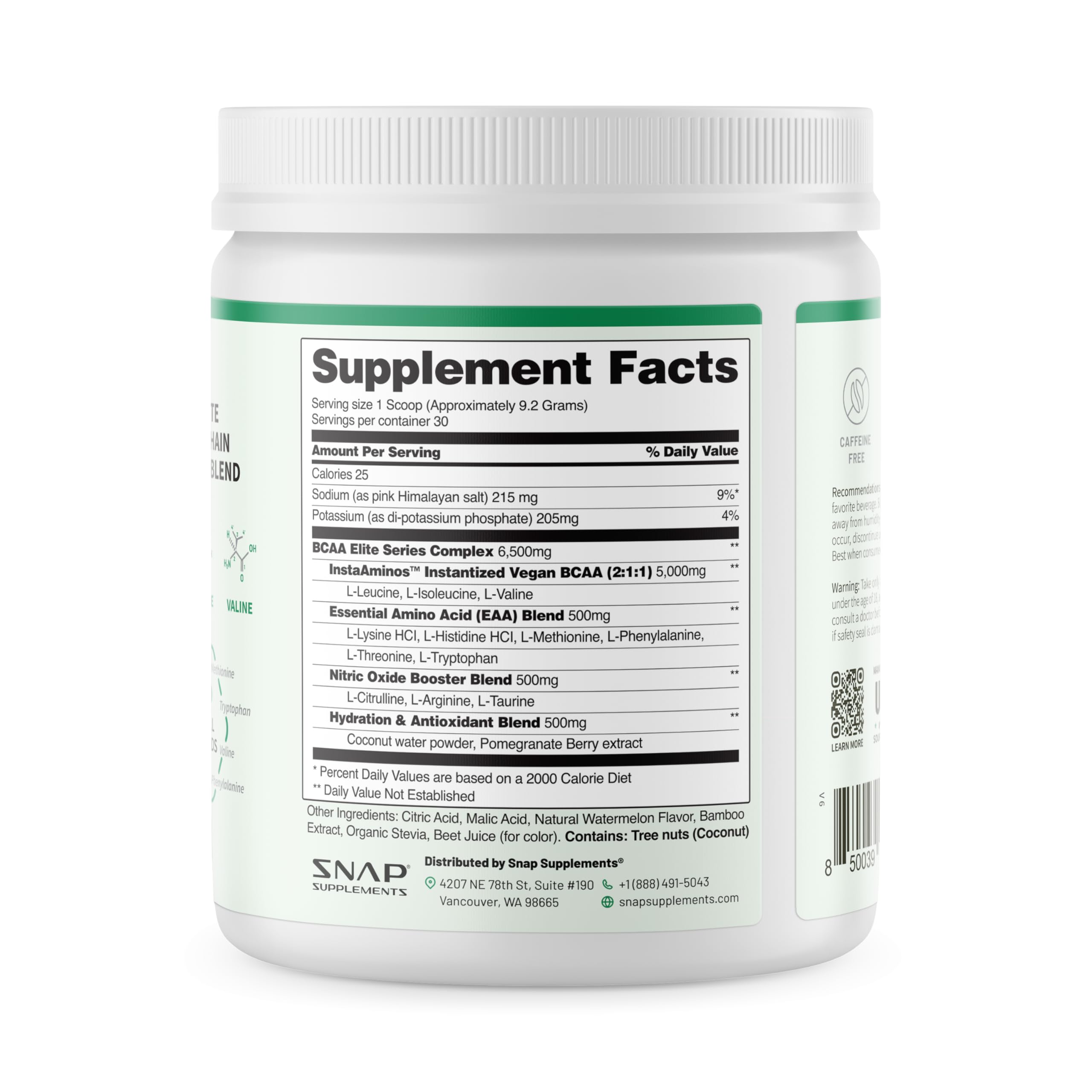 Envase junto a una regla para comparar tamaño Snap Supplements, fácil de llevar
