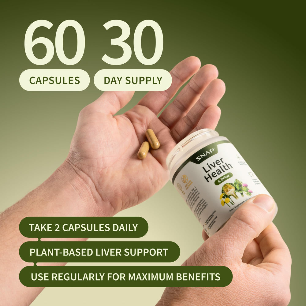 Snap Supplements cápsulas en mano para visualizar tamaño y facilidad