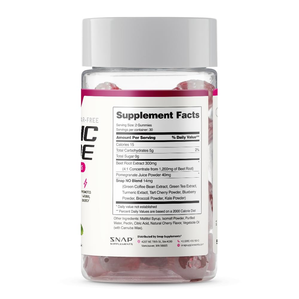 Snap Supplements gominolas junto a moneda para comparar tamaño y porción