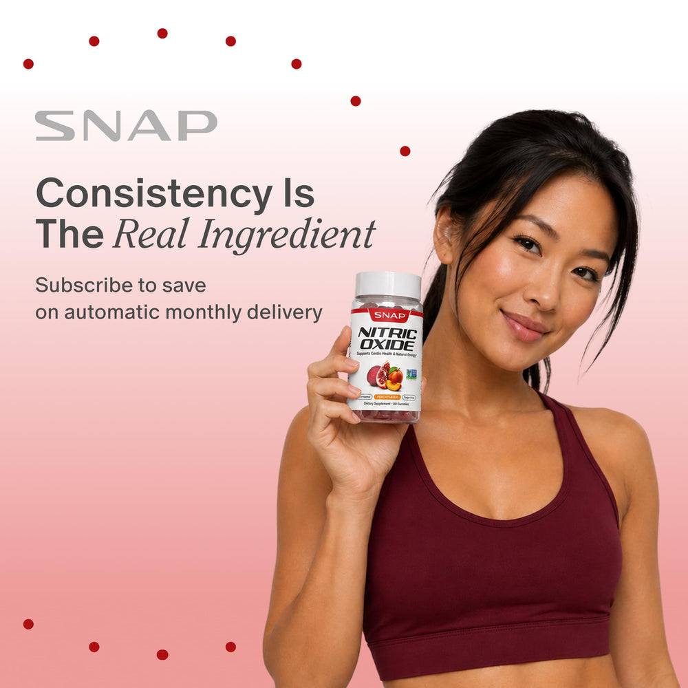 Etiqueta nutricional de Snap Supplements que muestra información de porciones y calidad