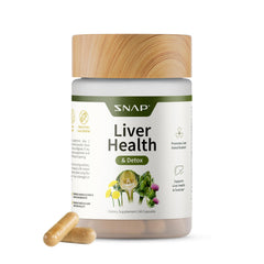 Snap Supplements frasco frontal mostrando la marca y beneficios