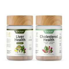 Snap Supplements frente del envase mostrando diseño y beneficio de soporte hepático