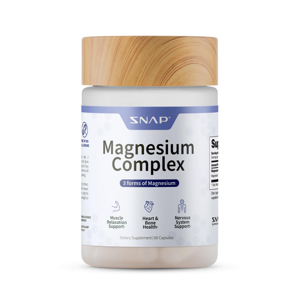 Snap Supplements frasco frontal mostrando diseño y ventaja de dosis simple