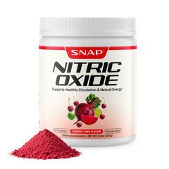Snap Supplements frente del envase mostrando marca y sabor cherry lime, confianza de origen