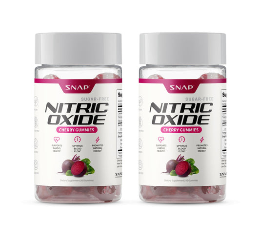 Snap Supplements gominolas remolacha frontal mostrando envase y beneficio conveniencia