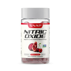 Snap Supplements frasco frontal de gomitas de remolacha, presentación clara y atractiva