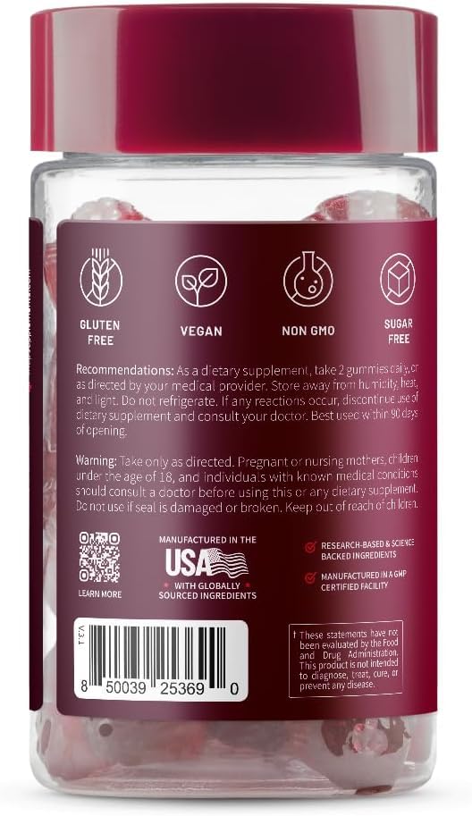 Etiqueta de ingredientes de Snap Supplements Heart Beets mostrando remolacha y espinaca roja