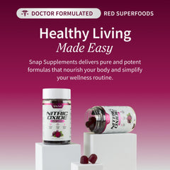 Snap Supplements ingredientes clave (remolacha y granada) destacando potencia vegetal