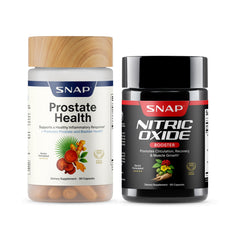 Snap Supplements pack frontal mostrando ambos frascos y beneficios combinados