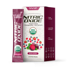 Snap Supplements paquete frontal mostrando 10 sobres y beneficio de conveniencia
