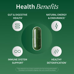 Snap Supplements cápsula abierta con polvo verde que muestra textura natural