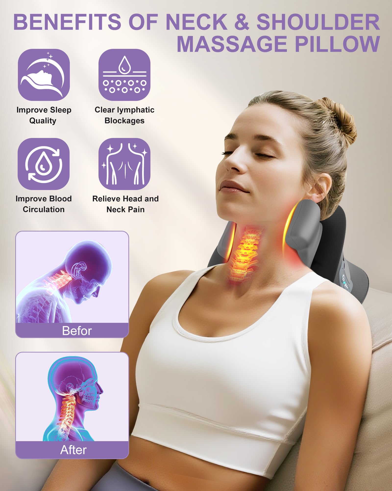 snawowo detalle de la tela transpirable y relleno cómodo para soporte ergonómico