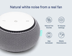 SNOOZ detalle del ventilador real que genera ruido blanco natural y sin bucles