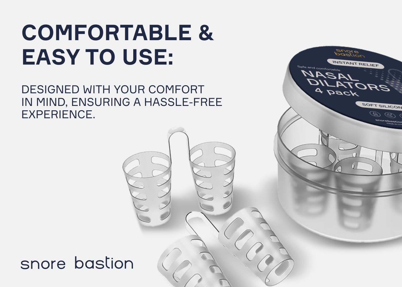 Snore Bastion vista lateral del cono que muestra diseño ergonómico