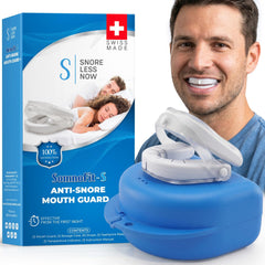 SnoreLessNow Somnofit-S empaque frontal mostrando diseño y beneficios