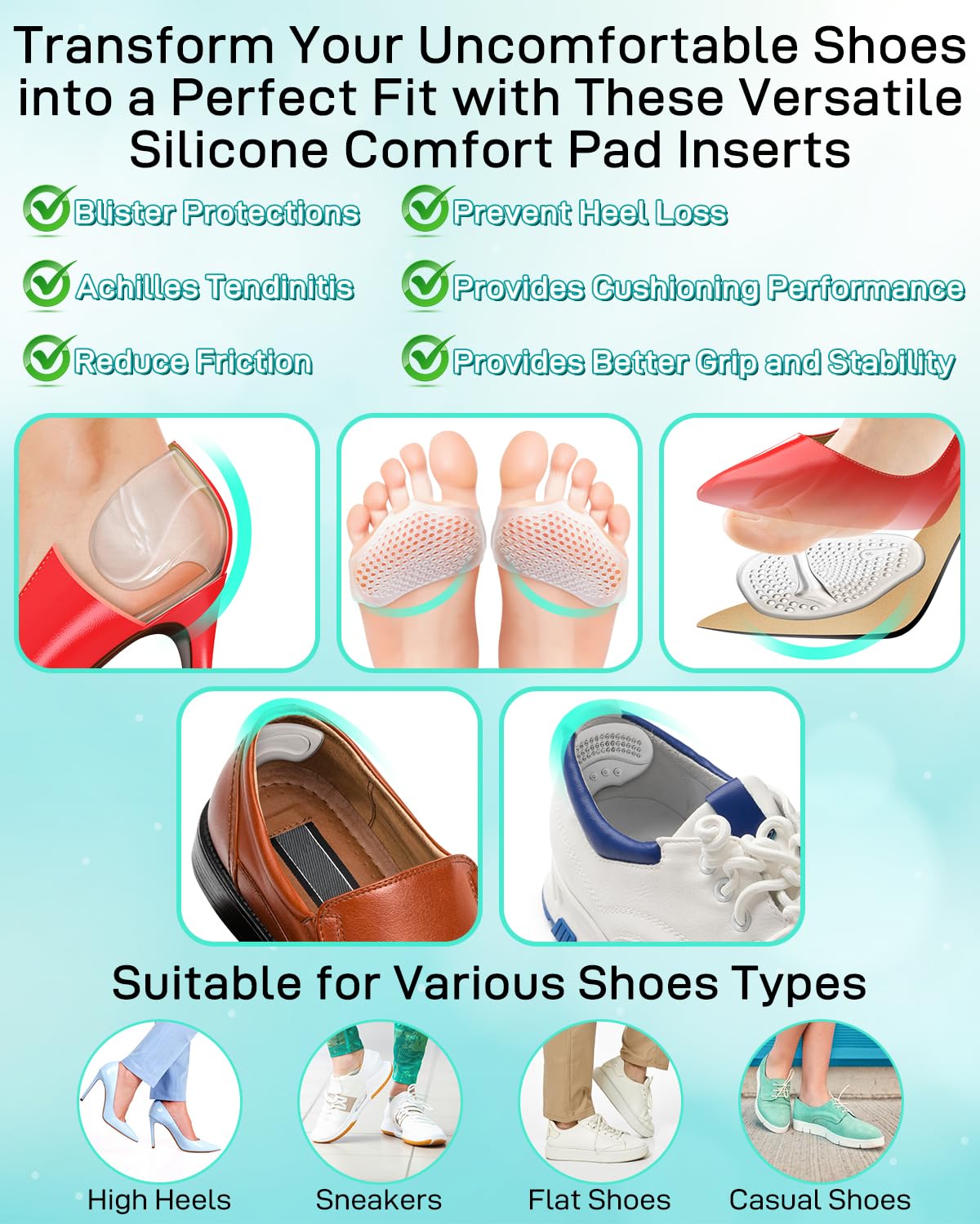 snqqmtt inserto metatarsal en detalle alivia presión y mejora confort