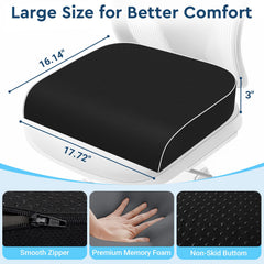 SofterCharm vista frontal del cojín negro mostrando forma ergonómica