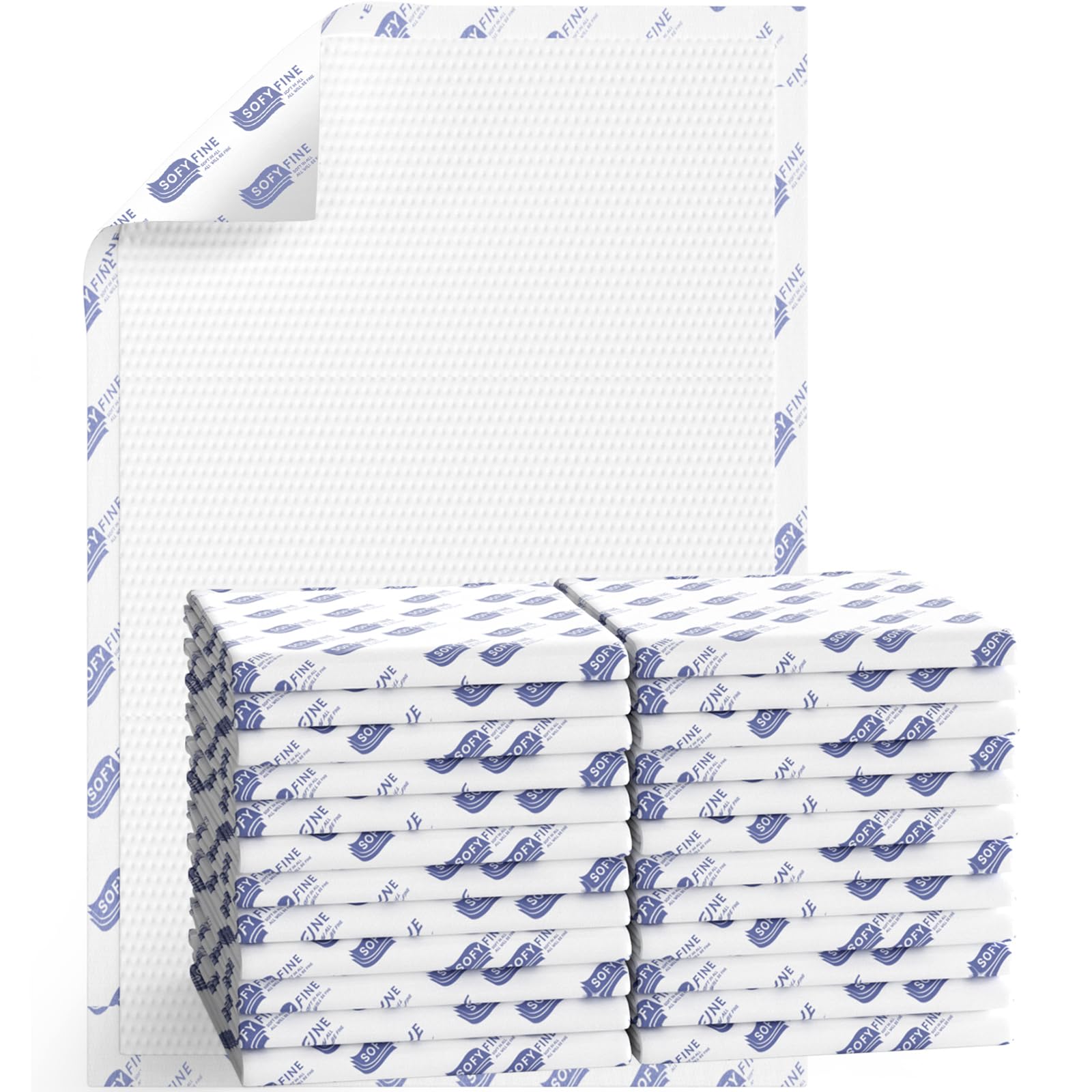 SOFYFINE paquete frontal mostrando 10 almohadillas y tamaño 57x36 para protección amplia