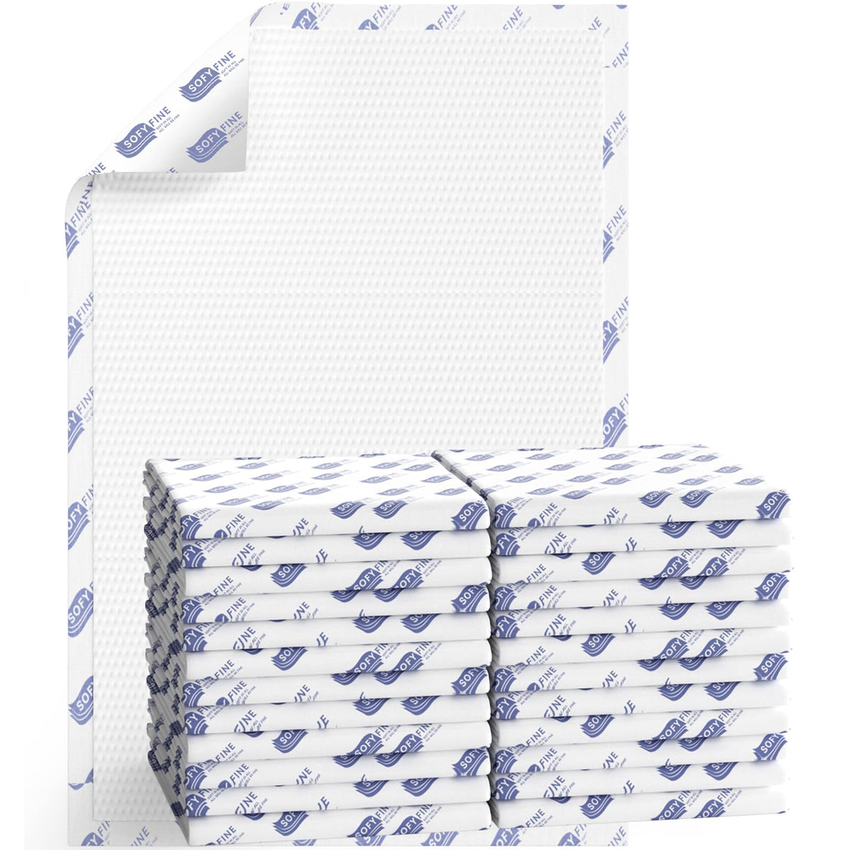 SOFYFINE paquete frontal mostrando 10 almohadillas y tamaño 57x36 para protección amplia