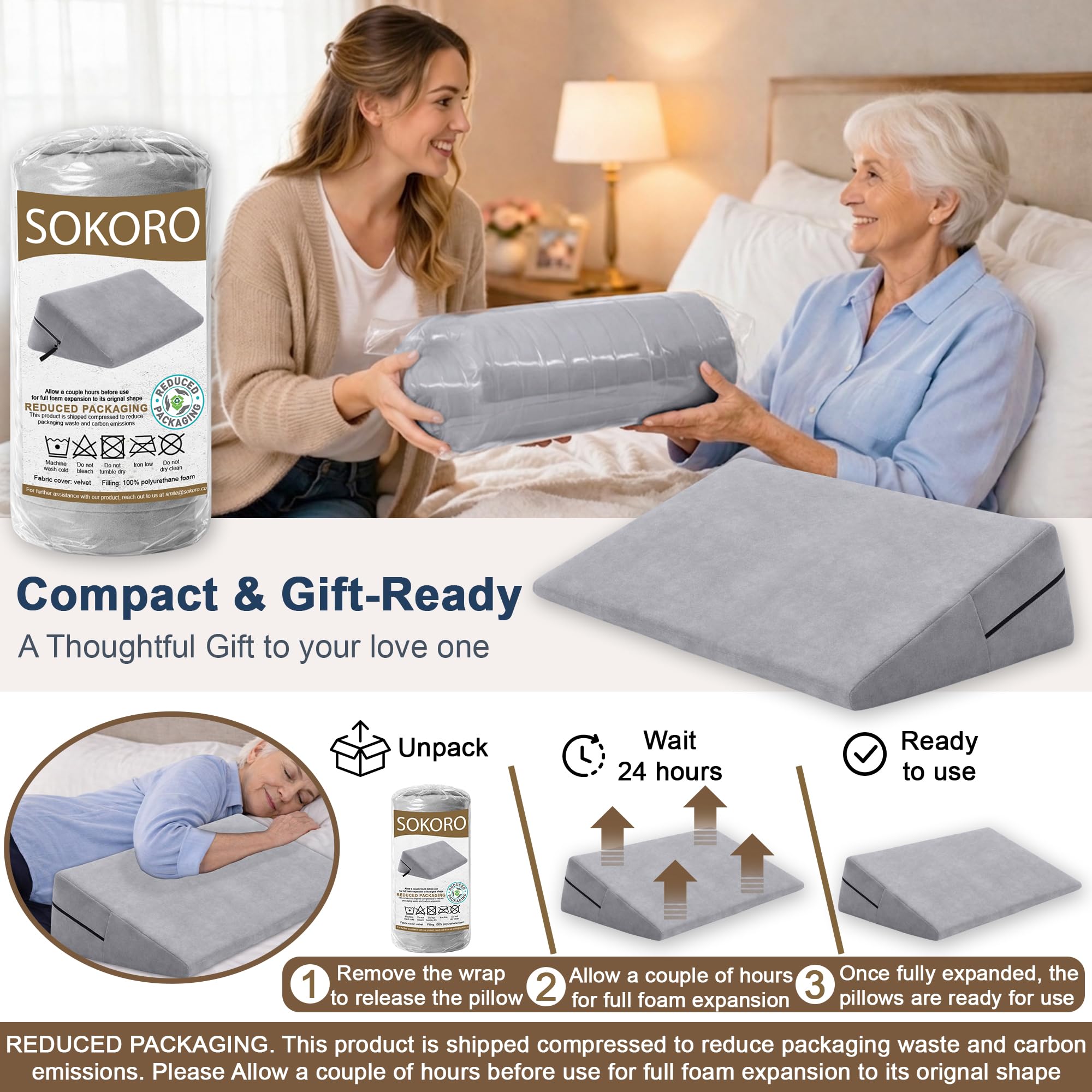 sokoro comparación de tamaño en cama individual mostrando ajuste