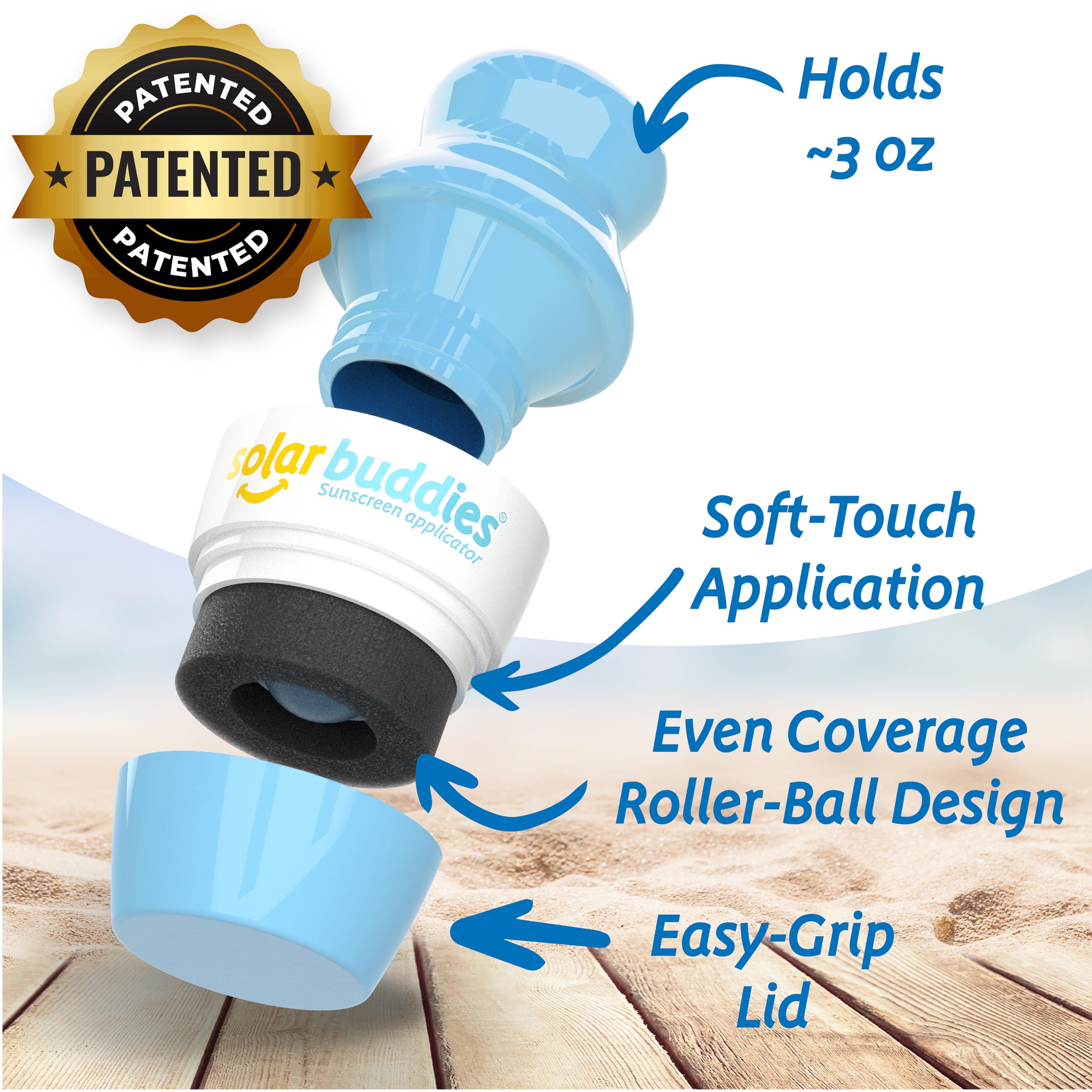 Solar Buddies primer plano de la esponja, distribución uniforme del protector
