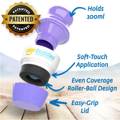 Detalle del cabezal de esponja Solar Buddies distribuye protector uniformemente