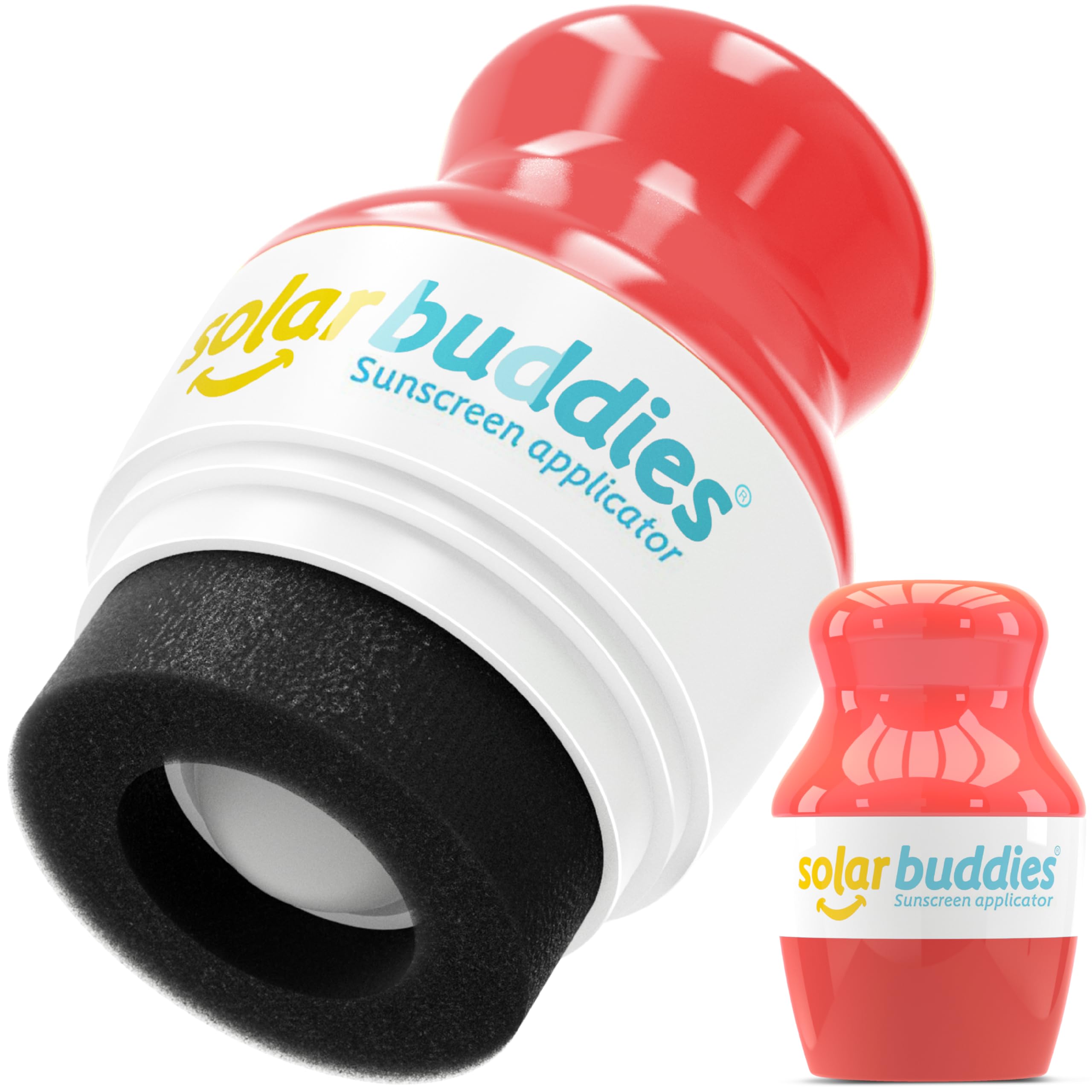 Solar Buddies vista frontal en rojo mostrando diseño ergonómico y cierre seguro