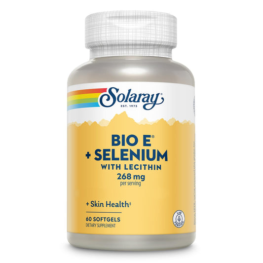 Solaray Bio Vitamina E 400 UI botella: apoyo antioxidante diario.
