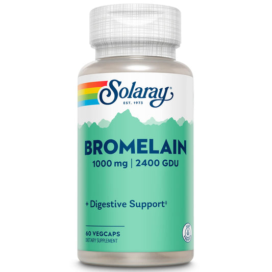SOLARAY Bromelina cápsula de 1000 mg para apoyo digestivo suave.