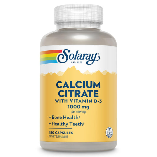 SOLARAY calcio citrato con D3, botella para absorción mejorada.