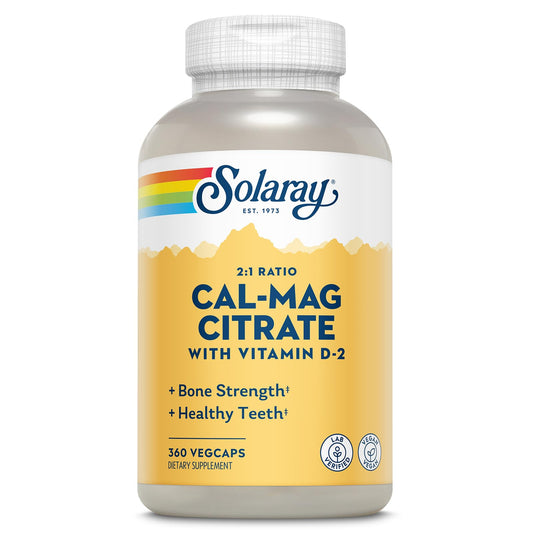 SOLARAY calcio magnesio citrate 2:1 para huesos fuertes y dientes sanos.