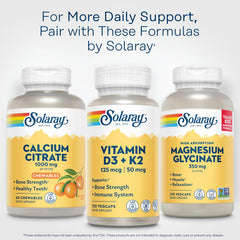 SOLARAY etiqueta con información nutricional enfatizando control de calidad y certificaciones