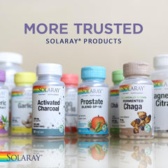 Solaray frasco abierto con cápsulas visibles para control de dosis